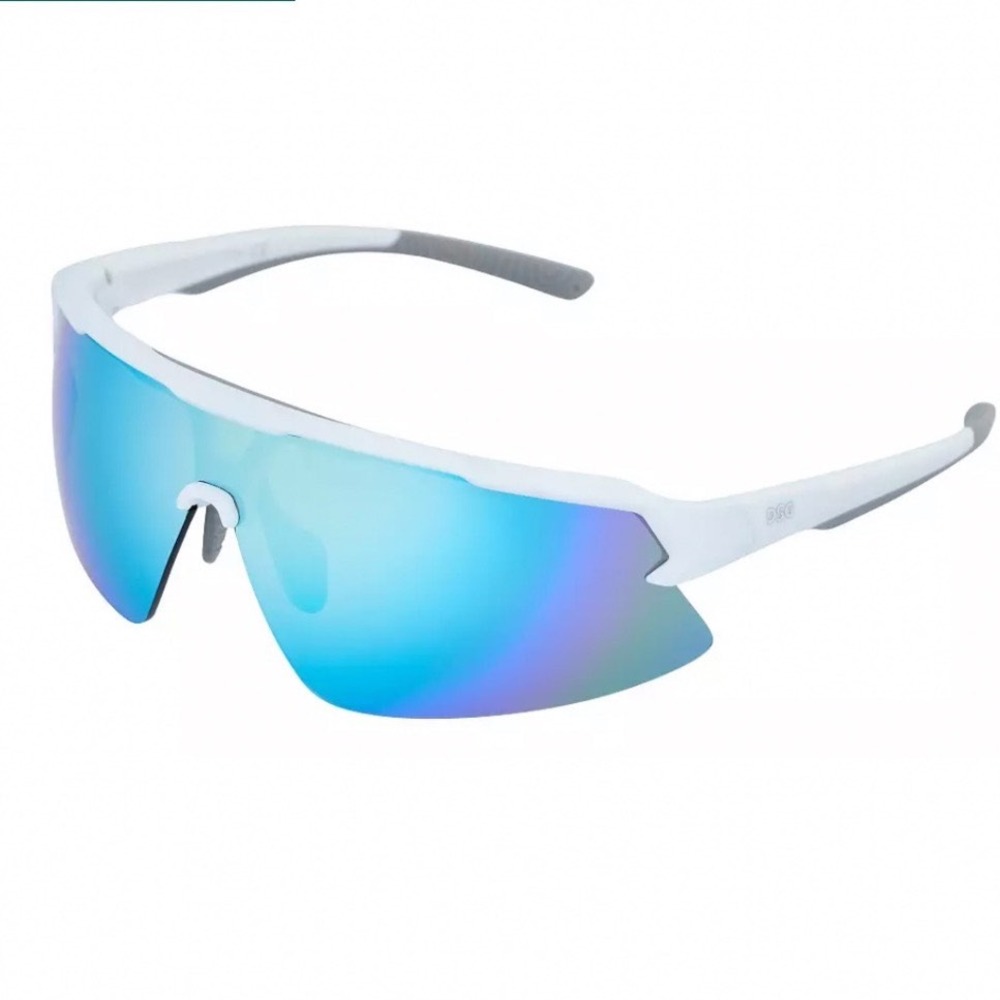 DSG Semi Rim Shield Sunglasses White Blue Mirrored Sport DSGSUN2608 Mens